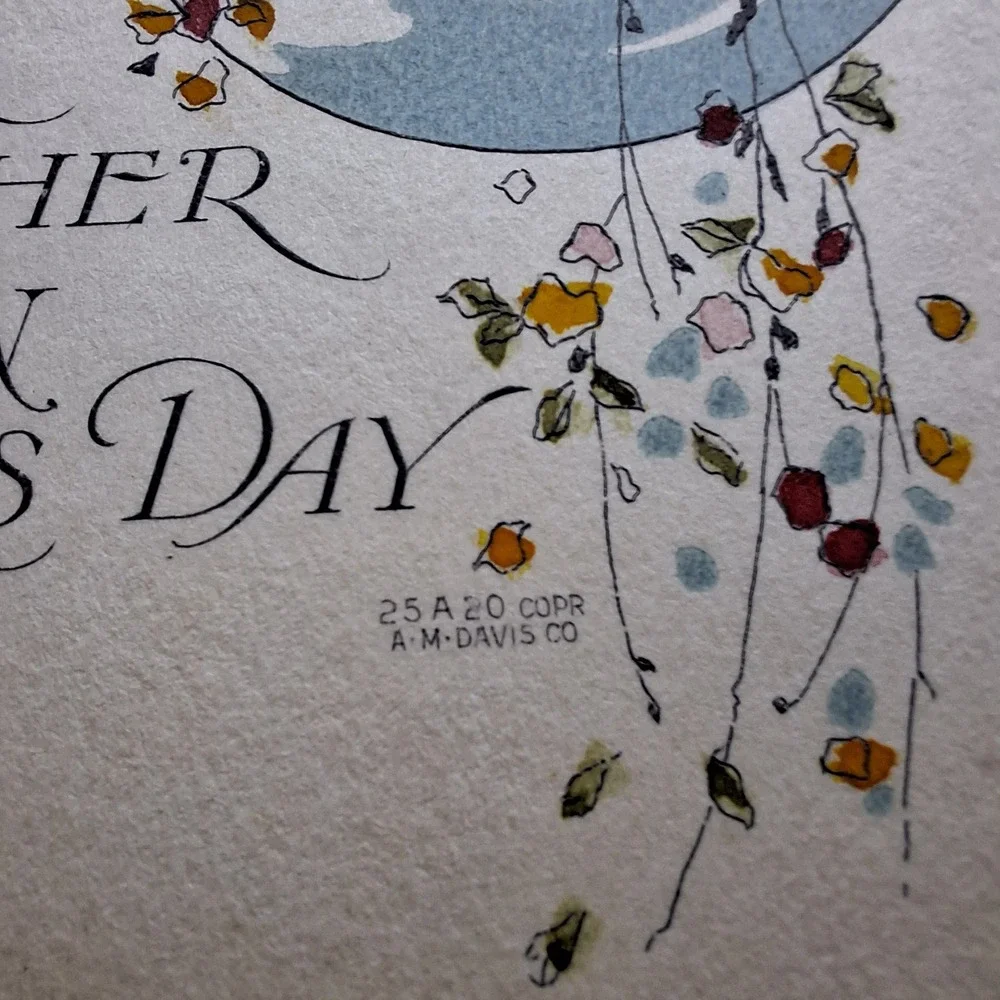 Vintage Fathers Day Card For Our Dad Blue Flowers Rust Craft‎ Boston